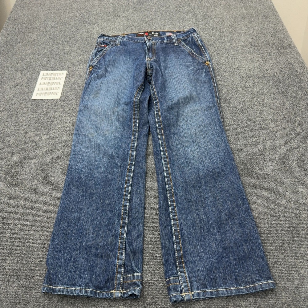 Ariat M4 Boot Jeans Mens 30x30 Blue Cotton FR Relaxed Workwear Western Cowboy